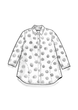 Gedessineerde blouse "Lovisa" van biologisch katoen/linnen - taupe