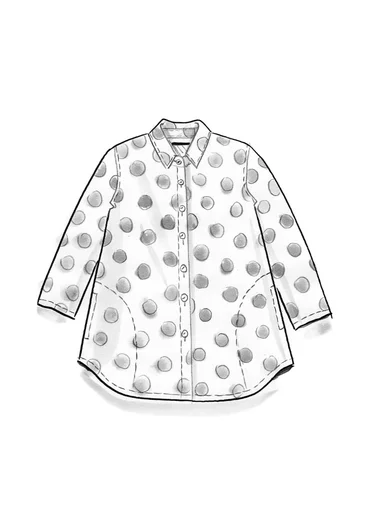 Gedessineerde blouse "Lovisa" van biologisch katoen/linnen - taupe