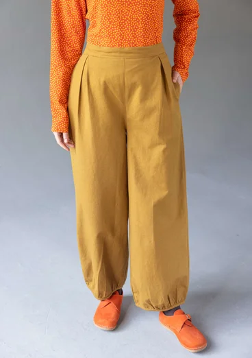 Cotton/linen harem trousers - brass