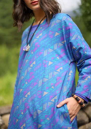 Webkleid „Shiva“ aus Bio-Baumwolle - eismeerblau