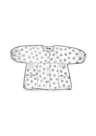 Geweven blouse "Tindra" van biologisch katoen - teal/dessin