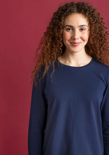 Top en jersey « Ylva » en coton biologique/élasthanne - indigo foncé