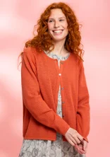Organic/recycled cotton cardigan - brick