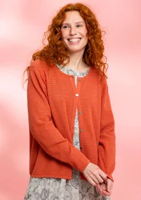 Organic/recycled cotton cardigan - brick