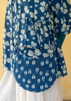 Sac fleuri "Bloom" en coton biologique - bleu indigo