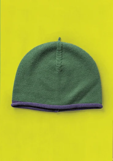 Lue «Rainbow» i bomull, ull eller bomull/ull - mørk smaragd