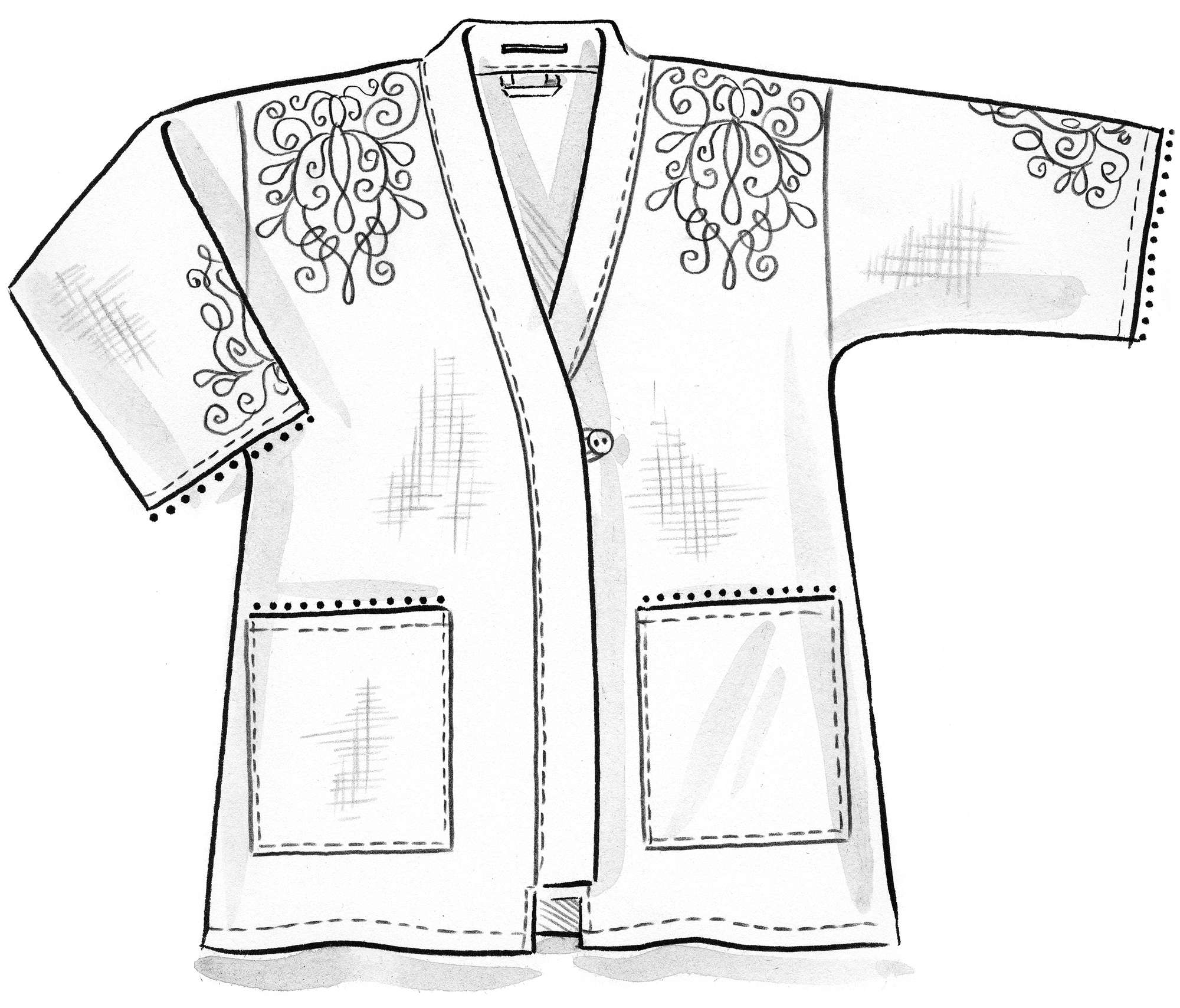 Kimonojacke „Anna“ aus Öko-Baumwolle/Leinen