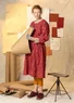 “Petunia” woven organic cotton dress (rosewood S)