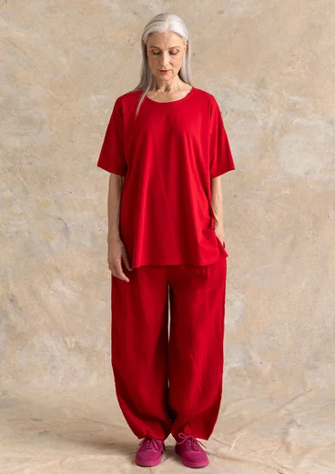 Tricot tuniek "Himla" van biologisch katoen - amaryllis