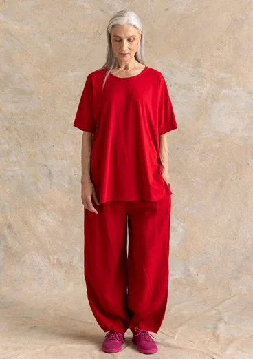 Tricot tuniek "Himla" van biologisch katoen - amaryllis