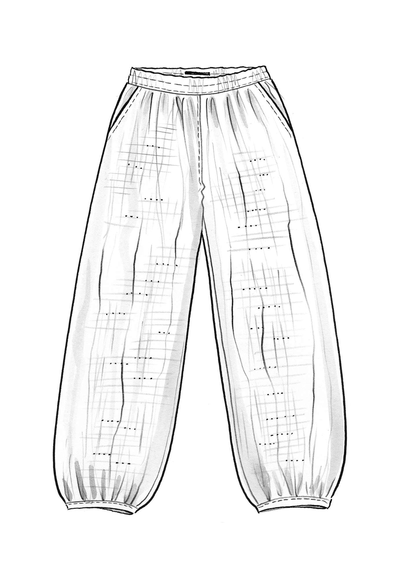 Pantalon en tissu de coton/modal/viscose indigo