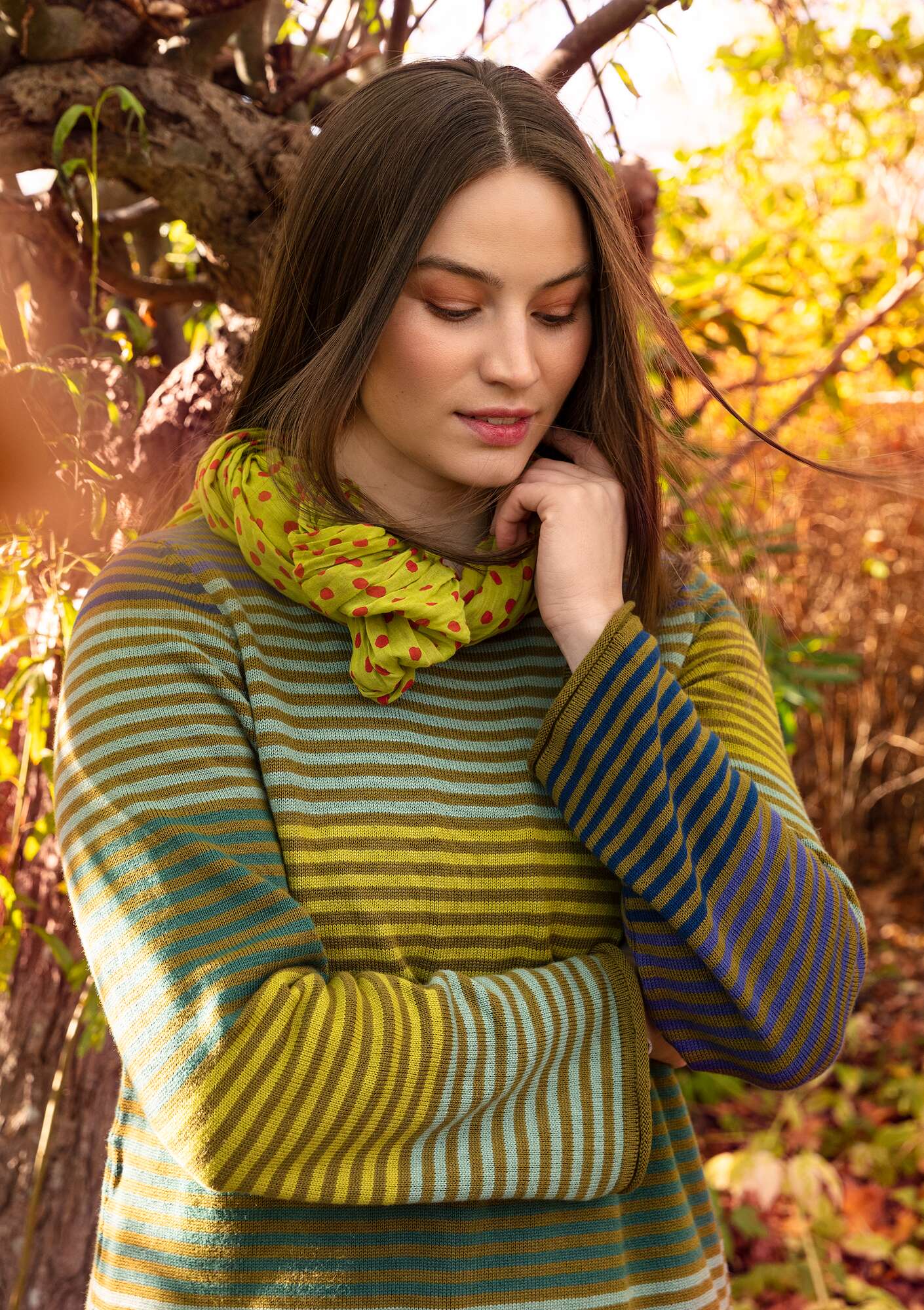 “Elina” organic cotton/cotton sweater meadow green thumbnail