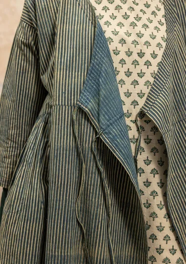 Robe tissée ”Rose hip” en coton biologique - indigo vert