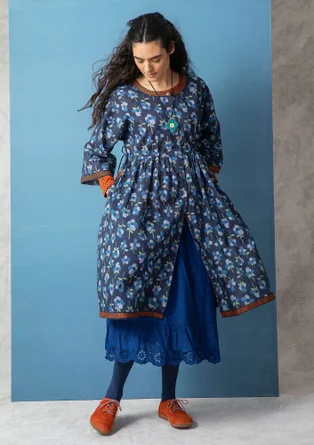 Robe "Andes" en coton biologique tissé - indigo foncé