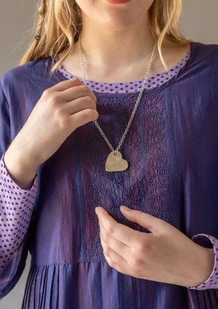 Geweven jurk "Melody" van biologisch katoen/zijde - nachtblauw