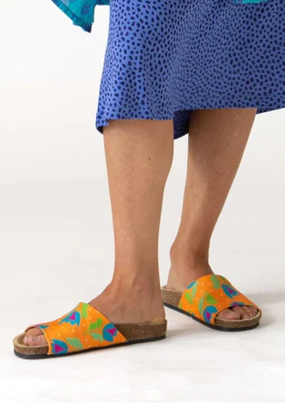 “Botswana” sandals with cork sole - tangerine