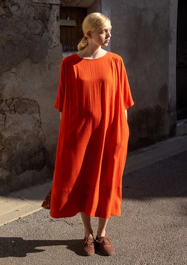 Webkleid „Flora Flow“ aus Viskose - feuerlilie