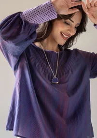 Charm "Blue heart" en pierre fine/argent - bleu klein