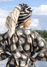 “Sunset” organic cotton bath towel - black