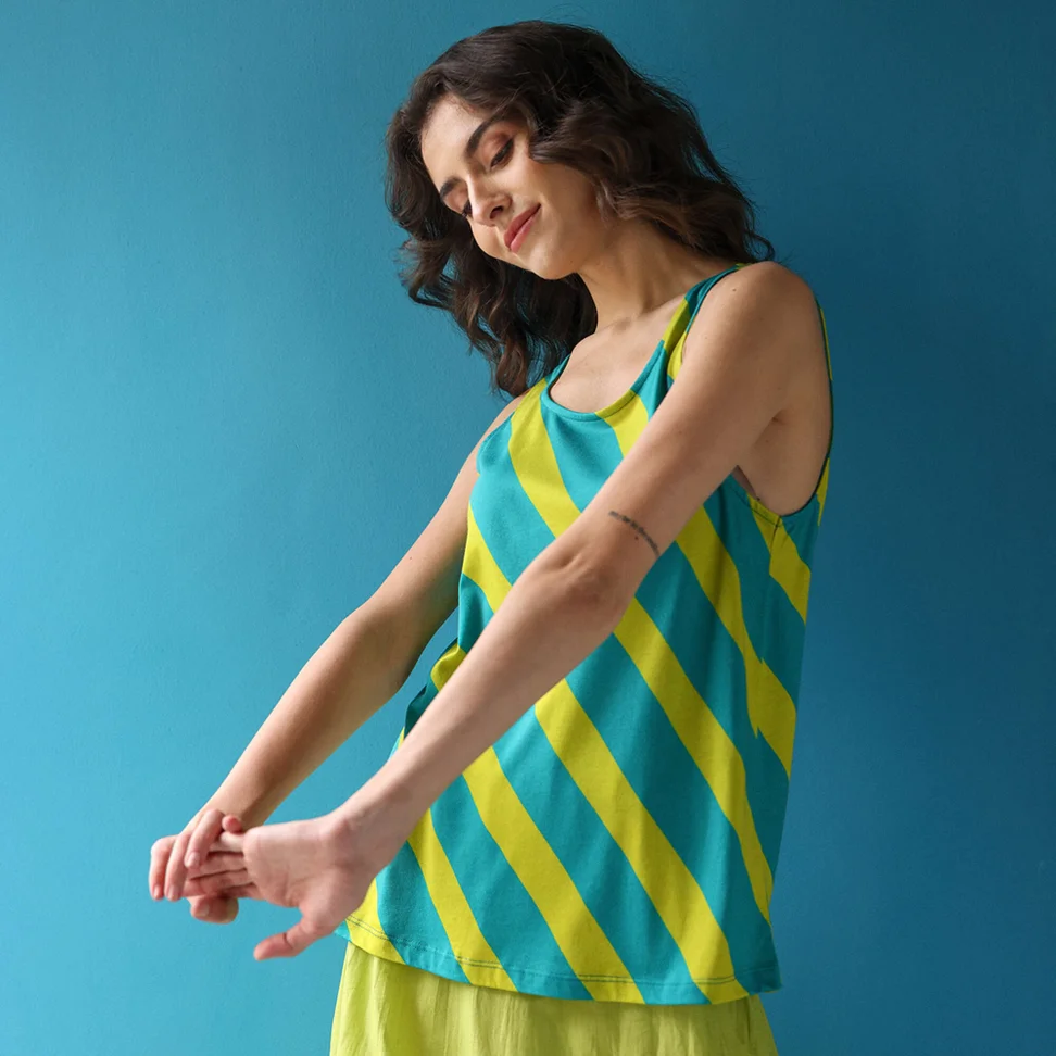 Jerseytop „Eyra“ aus Bio-Baumwolle/Modal - orientgrün-limettengrün