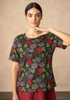 Top "Krysantemum" en coton biologique/modal - noir