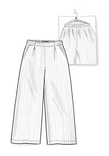 Vevd bukse «Willow» i økologisk bomull - indigo grønn