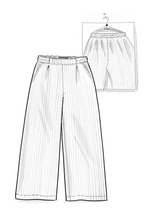 Vevd bukse «Willow» i økologisk bomull - indigo grønn