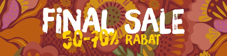 Et flerfarvet, grafisk mønster fra Gudrun Sjödén.