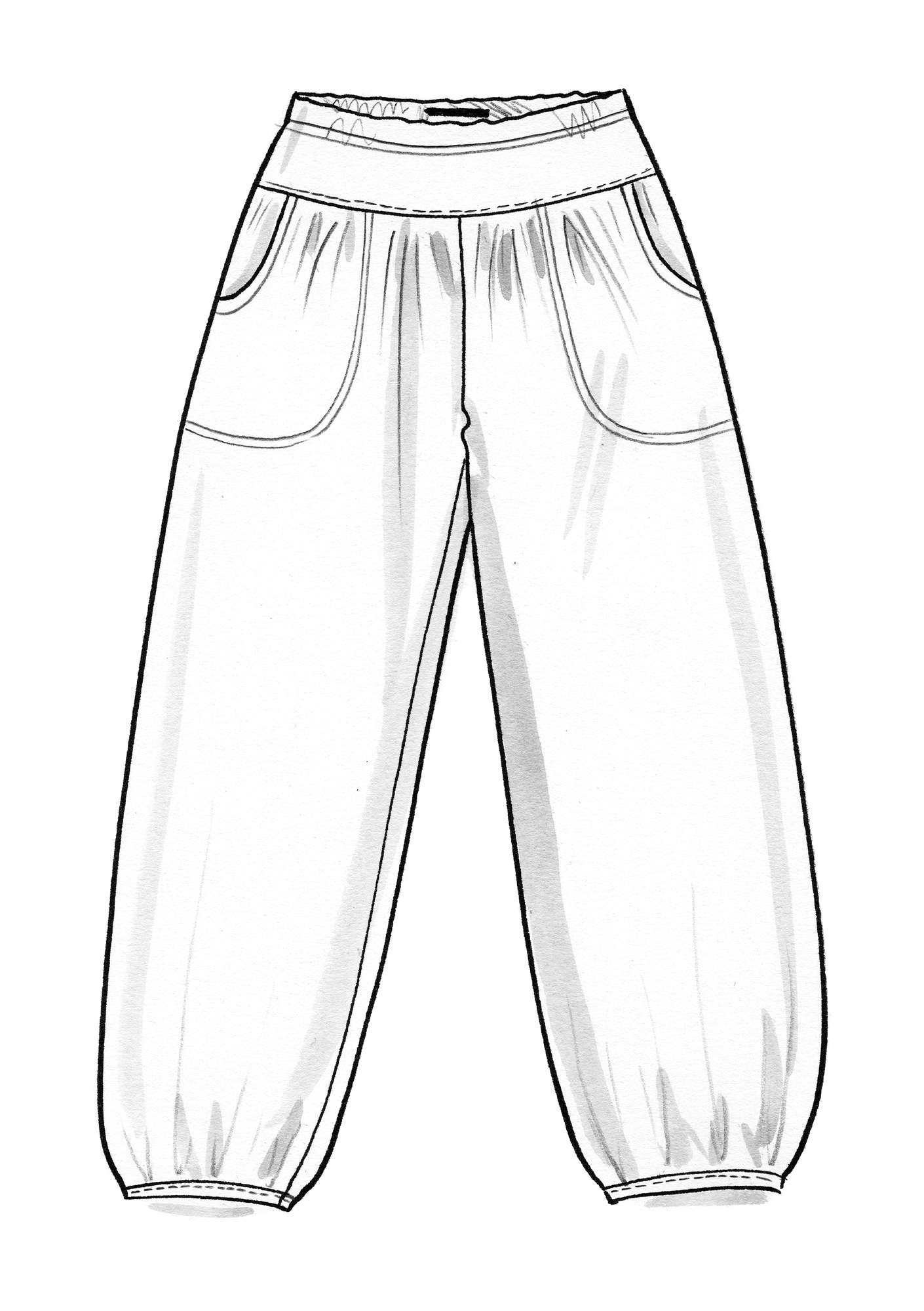 Pantalon en jersey de coton biologique/élasthanne indigo foncé