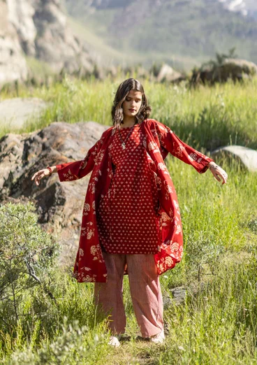 Robe tissée ”Rose hip” en coton biologique - rouge agate