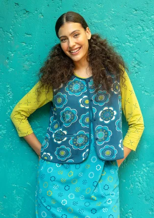 Gilet sans manches "Soho" en jersey de coton biologique - pétrole estompé