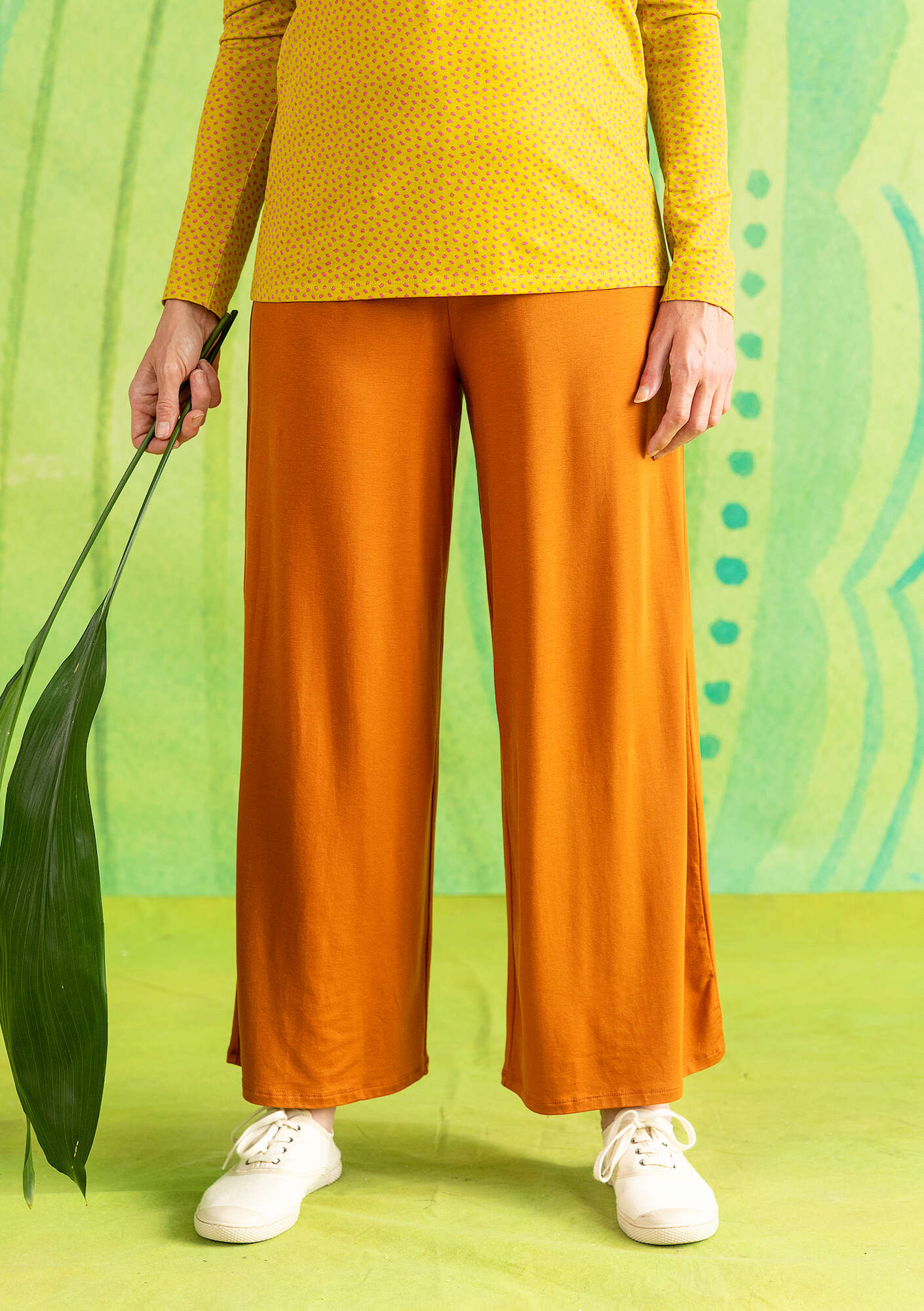 Pantalon en jersey de lyocell/élasthanne ambre
