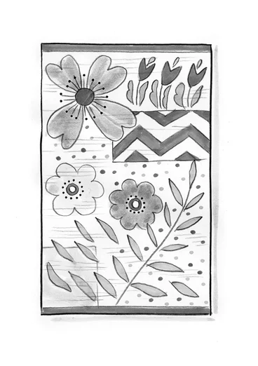 Blomstrete teppe «Flora» i ull - multi