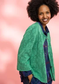 Gilet "Blomstra" en maille de coton biologique/recyclé - malachite