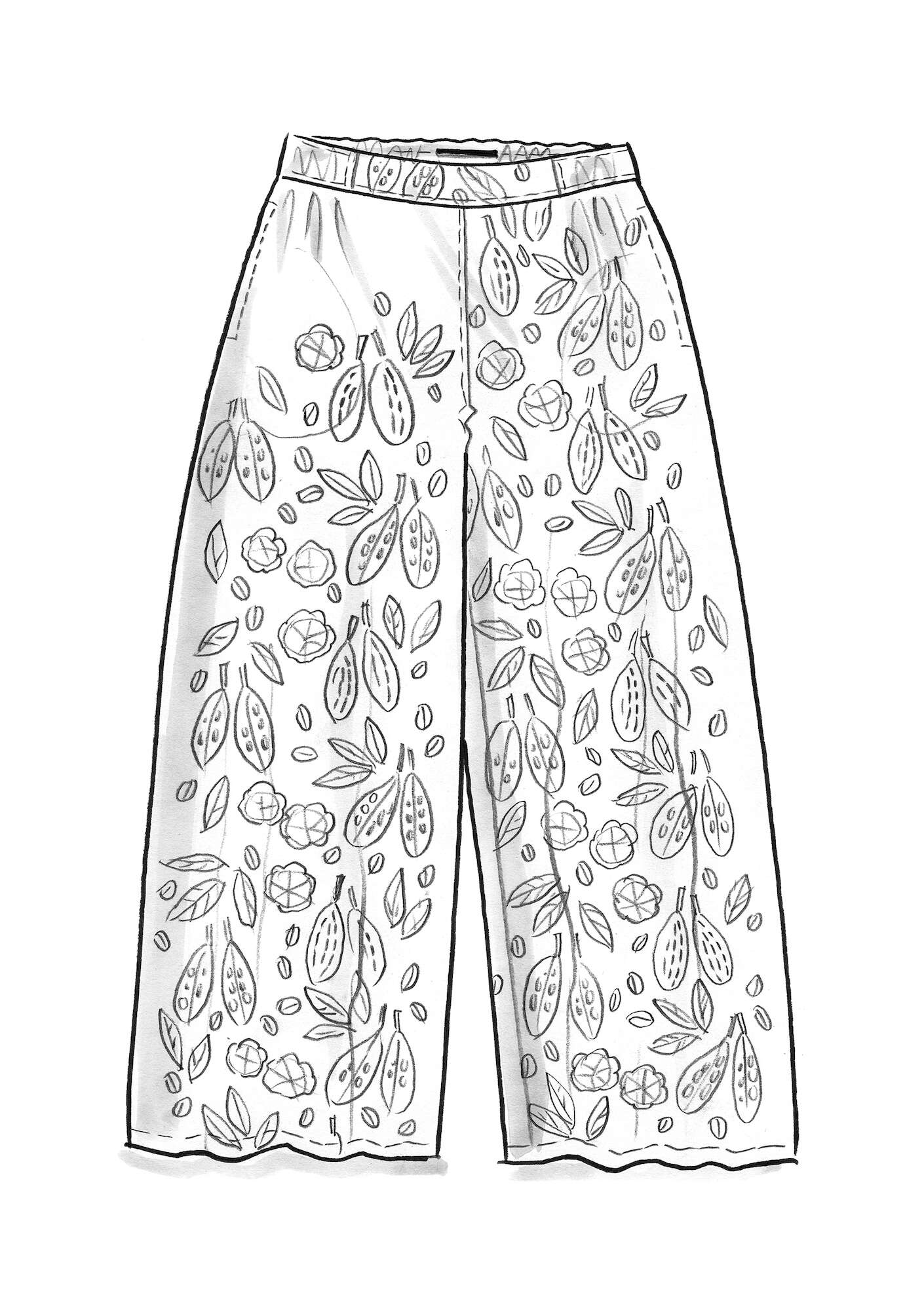 Woven “Salsa” pants in organic cotton cornflower