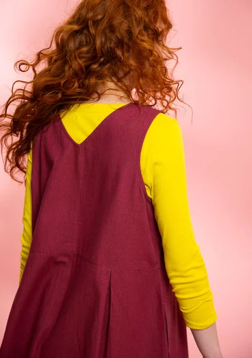 “Agatha” sleeveless striped organic cotton dress - beetroot