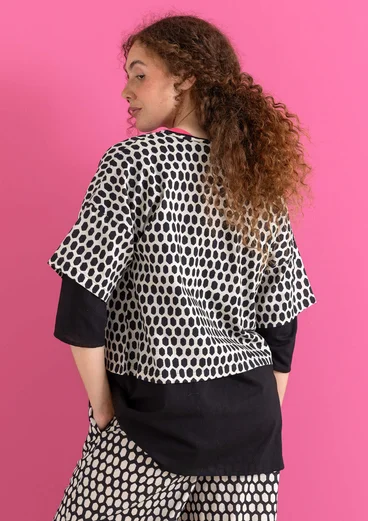 Blouse tissée ”Vendela” en coton biologique - plumes/motif