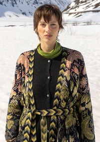 Lang cardigan "Tanana" i bomuld/lyocell - sort