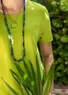 Solid-colour top in organic cotton/modal (tropical green M)