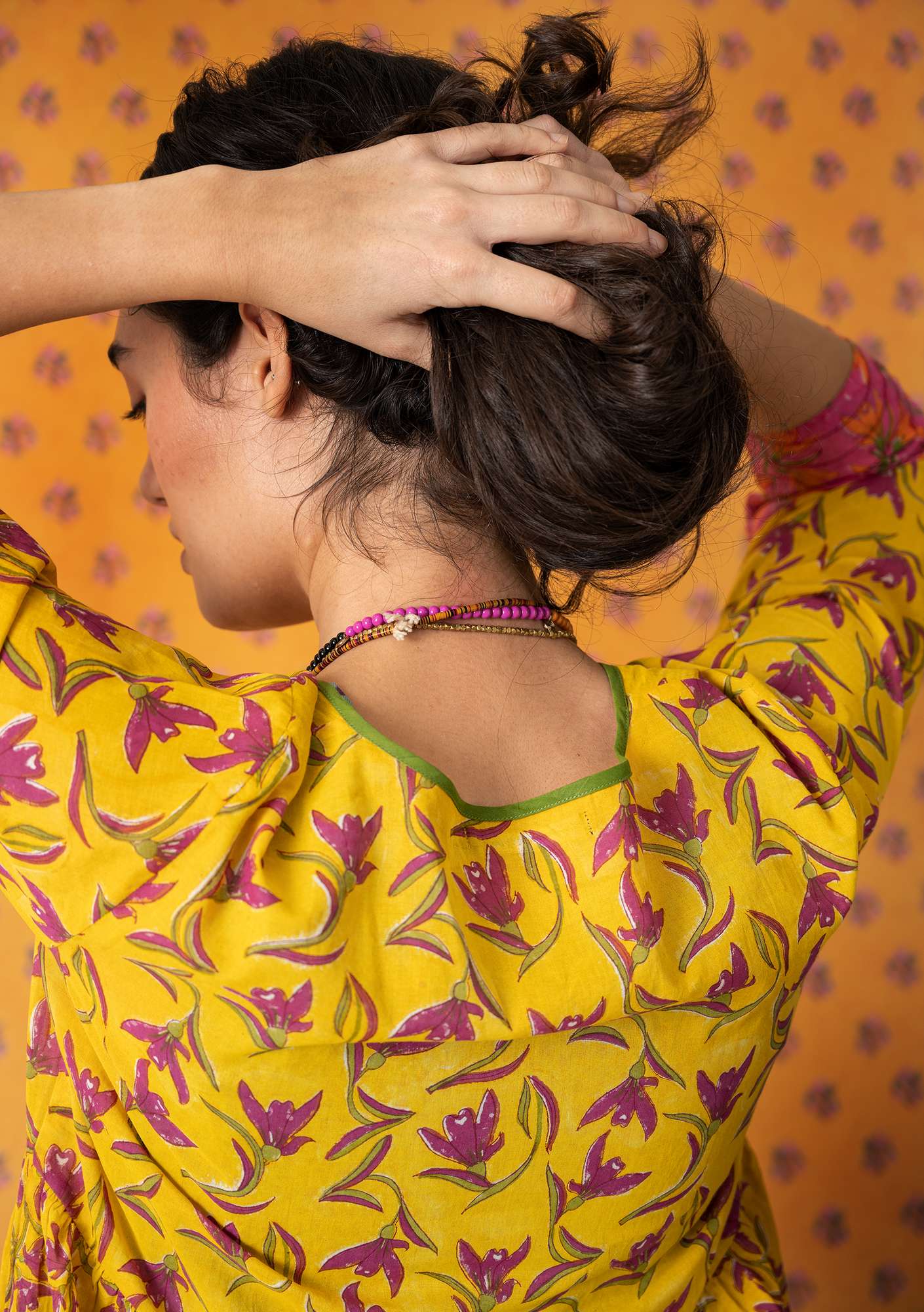 Kleid „Tara“ aus gewebter Öko-Baumwolle ananas thumbnail