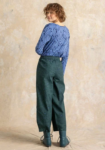 Gemustertes Shirt „Timmer“ aus Bio-Baumwolle/Modal - meeresblau