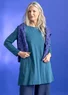 “Tyra” jersey top in organic cotton/modal (dark petrol blue M)
