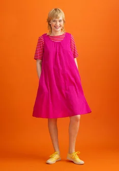 Kleid aus Baumwolle/Modal/Viskose-Gewebe - cerise