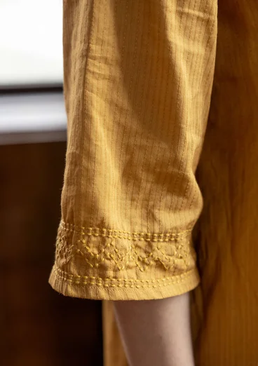 “Wanja” woven organic cotton dress - ochre