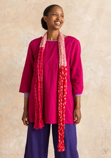 Tørklæde ”Sally” i økologisk bomuld - amaryllis