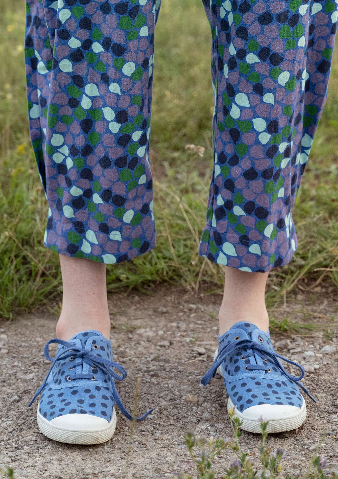 Sneakers  Cordelia  en tissu bleu lin/motif thumbnail