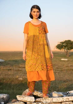 “Earth” dress in woven organic cotton/linen - light ochre