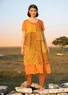 “Earth” dress in woven organic cotton/linen (light ochre S)