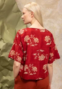 “Rose hip” woven organic cotton blouse - agate red