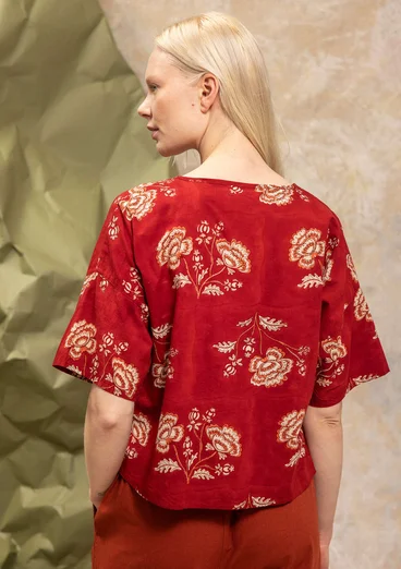 “Rose hip” woven organic cotton blouse - agate red
